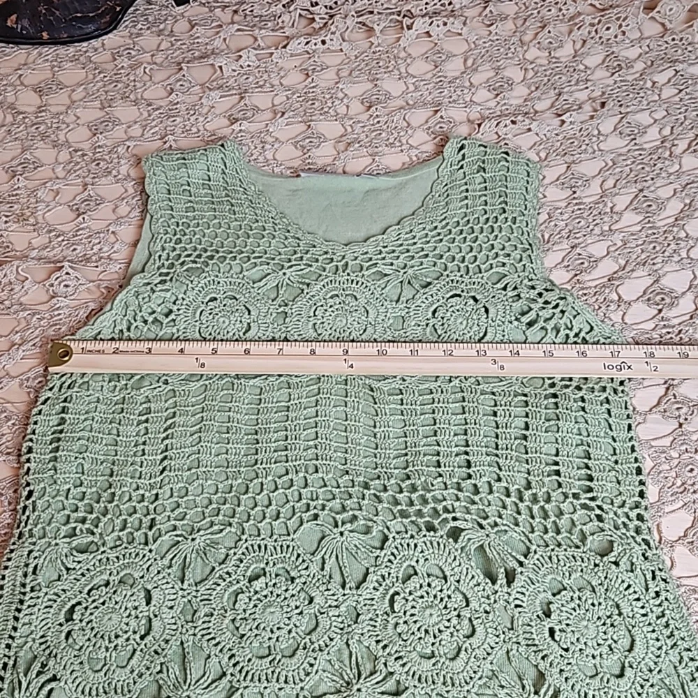 Vintage Croft & Barrow Crocheted Knit Tank Top - Picture 6 of 9